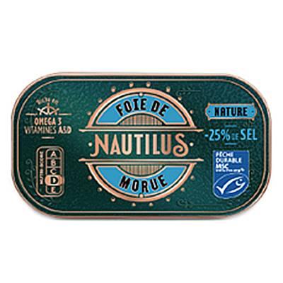 3329150351129 - Nautilus - Foie de Morue Nature MSC -25% de sel 