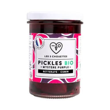 Les 3 Chouettes Pickles Betterave Cumin Bio, 210g