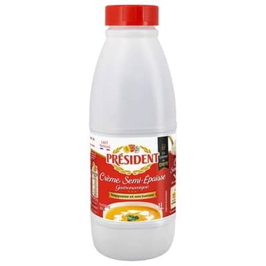 Président Crème entière semi épaisse 30%mg, 1l