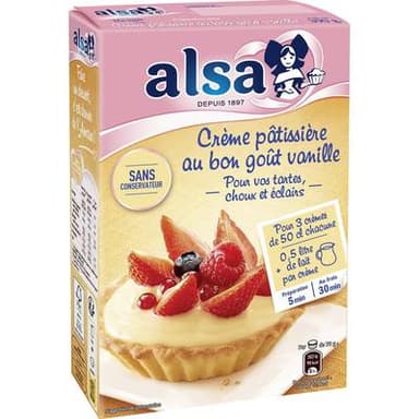 Alsa Préaparation crème patissière vanille 3*130G, 395g