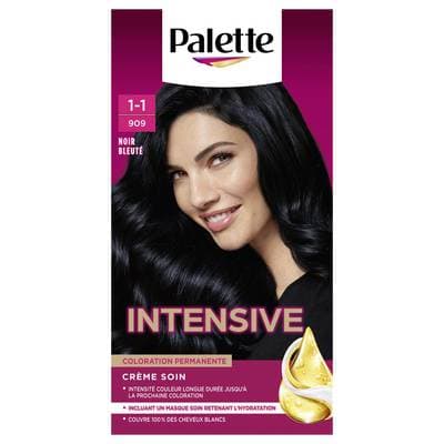 Palette Coloration Permanente Noir Bleuté 909, 115ml