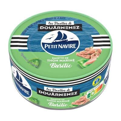 Petit Navire Emietté de thon mariné Basilic, 180g