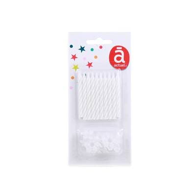 ACTUEL Bougies bobeches blanc, 10 bougies