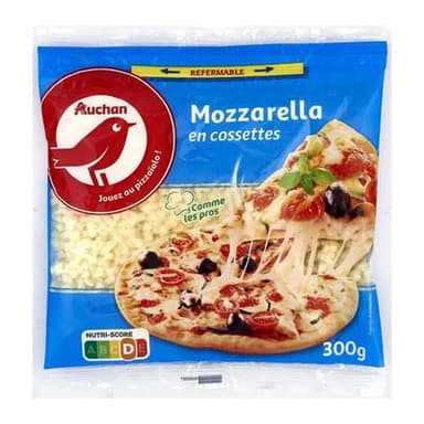 Auchan Mozzarella en cossettes, 300g