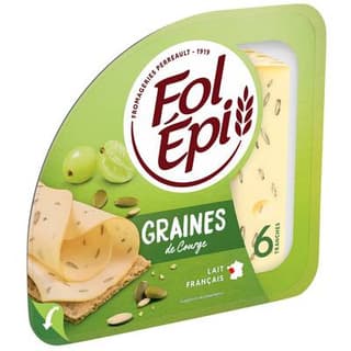 Fol Epi Fromage en tranches aux graines de courge, 6 tranches - 130g