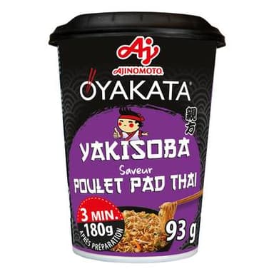 Oyakata Nouilles Sautées Yakisoba Poulet Pad Thaï en cup, 93g