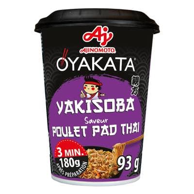 Oyakata Nouilles Sautées Yakisoba Poulet Pad Thaï en cup, 93g