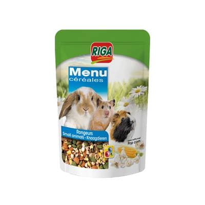 Riga Menu Céréales avec Pop Corn pour rongeur, 500g