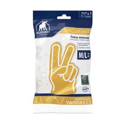 Elephant Gants L'Eclatant - Vaisselle seconde peau - Taille M/L, 1 paire