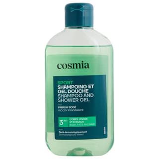 COSMIA Shampooing et gel douche sport 3 en 1 parfum boisé, 250ml