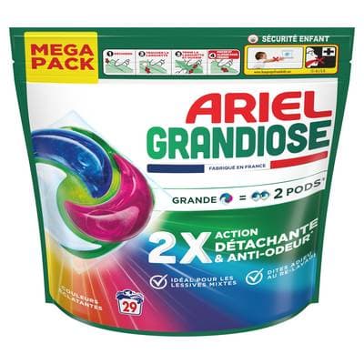 Ariel Lessive Capsules Couleurs Eclatantes Grandiose, 29 capsules
