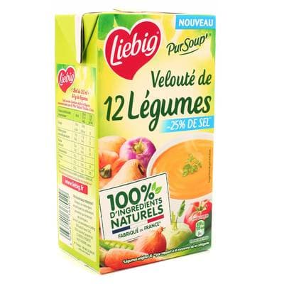 Liebig Soupe Velouté 12 Légumes -25% de sel, 1L
