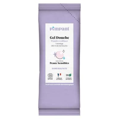 Pimpant Gel Douche Peaux Sensibles poudre, 1 recharge