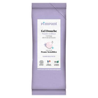 Pimpant Gel Douche Peaux Sensibles poudre, 1 recharge