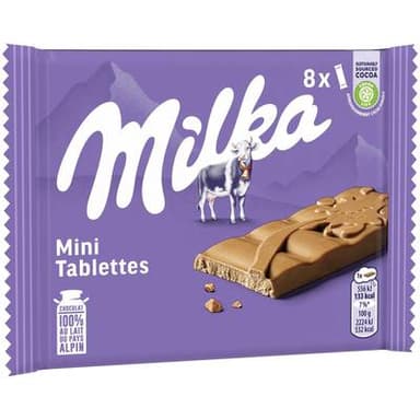 Milka Mini Tablettes de Chocolat au Lait, 8x25g