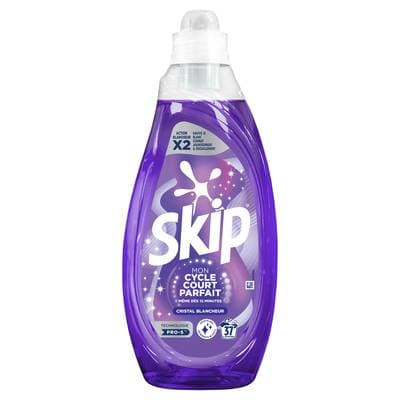 Skip Lessive liquide Mon Cycle Court Parfait Cristal Blancheur, 1,48L