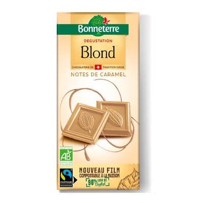 Bonneterre Chocolat blond aux notes de caramel bio, 80g