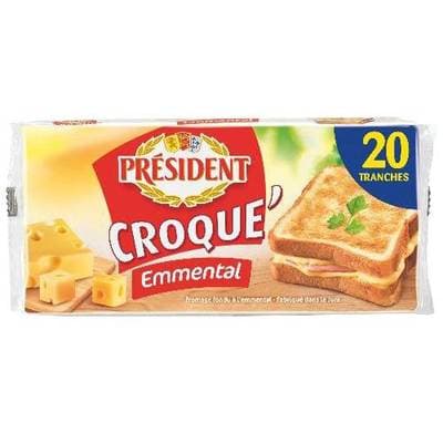 Président Croque Emmental, 20 tranchettes - 340g