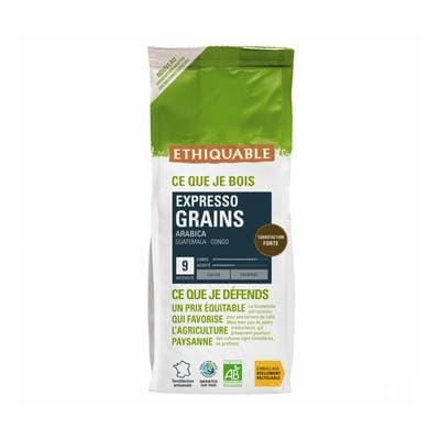 Ethiquable - Commerce Equitable Café en Grains Arabica Expresso Bio du Congo ou Sumatra, 500g
