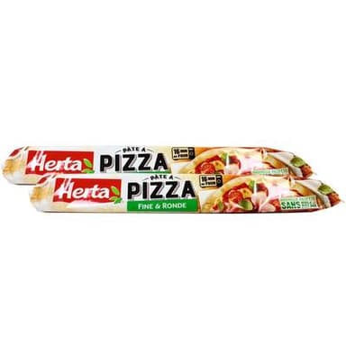 Herta Pâte à Pizza Fine & Ronde, Lot de 2x265g