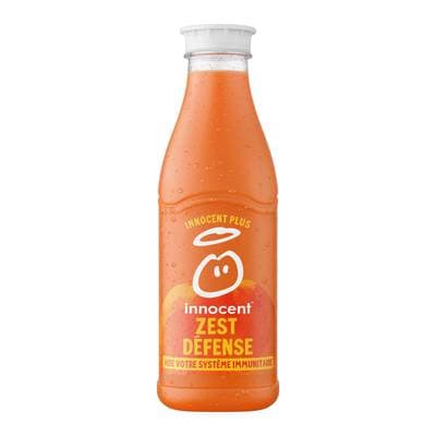 innocent plus Zest Défence, Pur Jus Orange, Carotte, Mandarine, Citron, Gingembre + Vitamines., 75cl