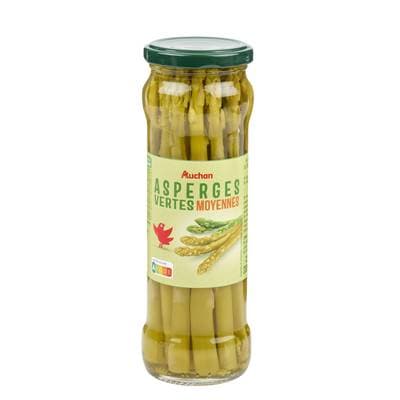Auchan Asperges vertes moyennes en bocal, 185g
