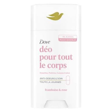 Dove Déodorant Stick Pour tout le Corps 0% Alcool Framboise et Rose, 75ml