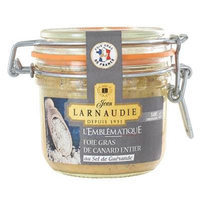 Larnaudie Foie Gras de Canard Entier au Sel de Guérande en bocal 4/5 parts, 4/5 parts - 160g