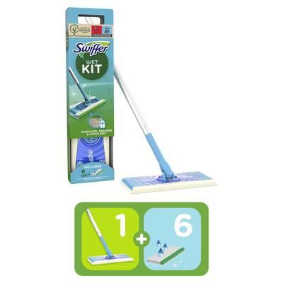 Swiffer - Kit Balai deplie + 6 lingettes humides