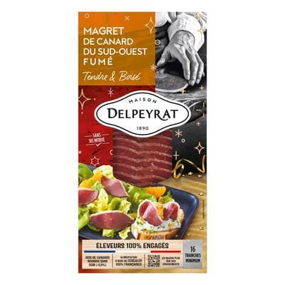 Delpeyrat Magret de Canard Fumé, 16 tranches - 70g
