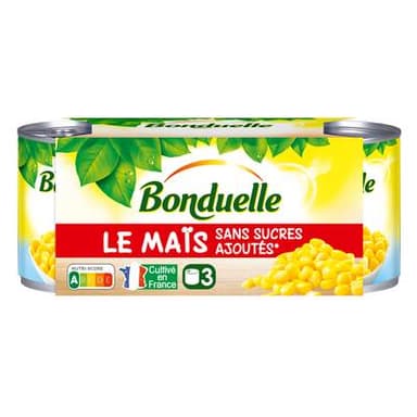 Bonduelle Maïs Sans Sucres Ajoutés, 3x140g