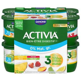 Activia Yaourt aux fruits 0% mg bifidus, 12x125g