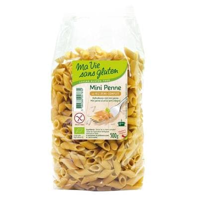 Ma Vie Sans Gluten Mini penne au riz demi-complet bio sans gluten, 500G