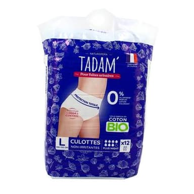 Tadam Culottes fuites urinaires Nuit, 12 culottes