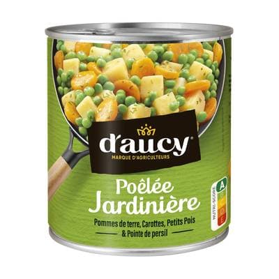 D'aucy Poêlée Jardinière- Pommes de Terre, Carottes, Petits Pois, Pointe de Persil, 580g