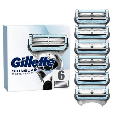Gillette Lames de rasoir Pour Homme Skinguard Sensitive Aloe Vera, 6 lames