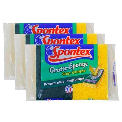 Spontex Gratte Éponges - Stop graisse, Lot de 3x2 pièces