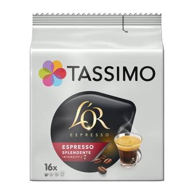Tassimo Café dosettes splendente compatibles Tassimo L'OR, 16 dosettes