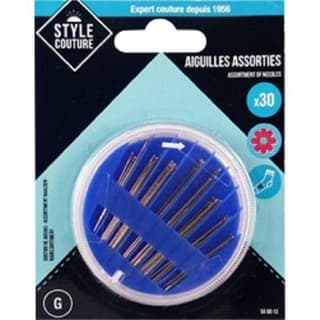 Style couture Aiguilles à coudre assorties, 30 pièces