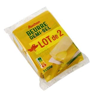 Auchan Beurre demi-sel, 2x250g