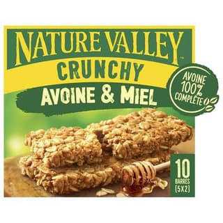 Nature Valley Barre de céréeales Avoine et miel crunchy, 10 barres