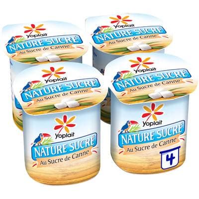 Yoplait Yaourt Nature Sucré, 4x125g