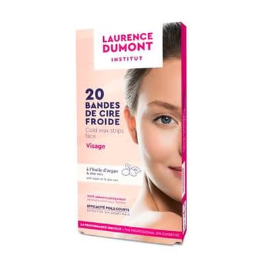 Laurence Dumont Bandes de cire Froide Visage Aloe Vera Hypoallergénique, la boite de 20 + 4 lingettes