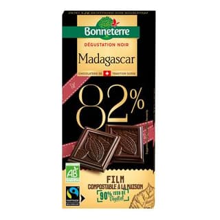 Bonneterre Chocolat noir Madagascar bio 82%, 80g