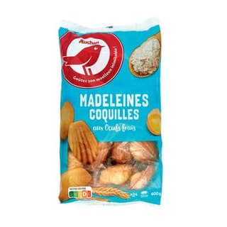 Auchan Madeleines coquilles aux oeufs frais, 600g