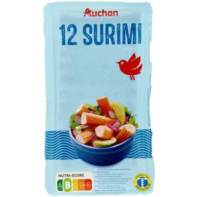 Auchan Bâtonnets de Surimi Saveur Crabe, 12 pièces - 200g