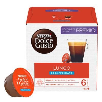 Nescafe Dolce Gusto Café lungo décaffeinato intensité 6, 16 capsules