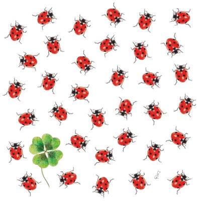Paperproducts Design Serviette de Coccinelle & trèfle, 20 serviettes de 33 x 33 cm
