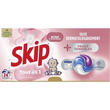 Skip Capsule lessive Sensitive, 24 capsules