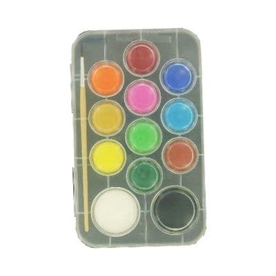 Cora Pastilles de gouache + 1 pinceau n°8, 12  pastilles